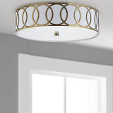 JONATHAN Y JYL3503A Aubrey 3-Light 15.5" Metal LED Flush Mount Contemporary,T...