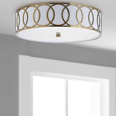 JONATHAN Y JYL3503A Aubrey 3-Light 15.5" Metal LED Flush Mount Contemporary,T...