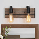 LOG BARN Farmhouse Bathroom Light Fixtures, 2 Light Vanity Lights for Bathroo...