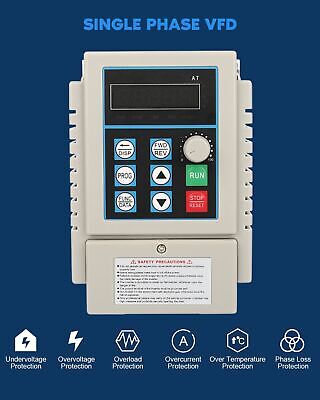 FAHKNS Variable Frequency Drive AC 220V/0.75kw 1HP 5A VFD Inverter Single Pha...