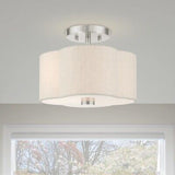 Livex Lighting 2 Light Brushed Nickel Semi Flush 11 x 11 x 8.5