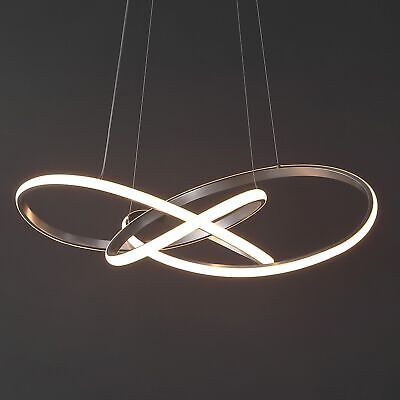 JONATHAN Y JYL7219C Alexia 25" Abstract Integrated LED Metal Adjustable Penda...