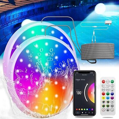 2 in 1 LED Pool Lights for above Ground Inground Pools-24W Double Light RGB U...