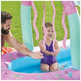 SwimWays Disney Princess Ariel Water Castle Deluxe Inflatable Pool, Above Gro...