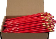 Recycled Newspaper Pencil (Red) (Full Size Round Painted Pencils) (Earth Frie...