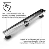 HEATGENE Linear Shower Drain 24-Inch, Stainless Steel Rectangle Shower Floor ...