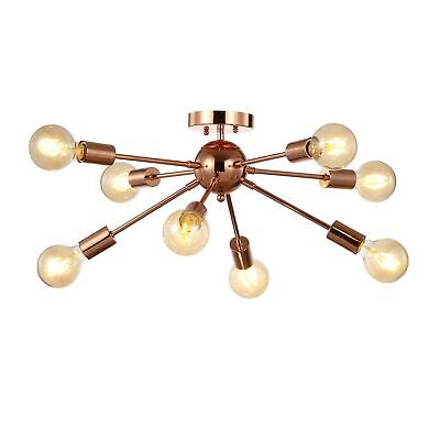 JONATHAN Y JYL7459A Copper 30.5" 8-Light Sputnik Metal LED Flush Mount, Glam,...