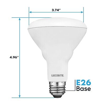 LUXRITE 12-Pack BR30 LED Bulb, 65W Equivalent, 3500K Natural White, Dimmable,...