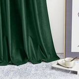 StangH Dark Green Pinch Pleated Velvet Curtains for Track System, Super Soft ...