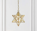 JONATHAN Y JYL9072B Stella 12" Moravian Star Metal/Mercury Glass LED Pendant ...