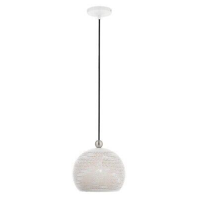 Livex Lighting 49100-03 1 Light White Pendant 9.88"L x 9.88"W x 80"H