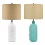 Catalina Lighting 19970-000 Modern Quilted Ceramic Table Lamp with Linen Drum...