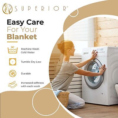 Superior 100% Cotton Blanket Oversized Throw, Woven Blanket for Couch, Bed, B...