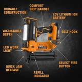 Freeman PE20VBR50 20 Volt Cordless 18-Gauge 2" Brad Nailer Kit with Orange