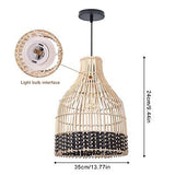 Arturesthome 1 Light Rattan Pendant Light for Kitchen Island, Wicker Hanging ...