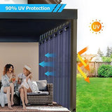 LazBlinds Outdoor Curtains for Patio, Grommet Top Waterproof Sunlight Blockin...