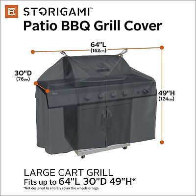 Classic Accessories Storigami Easy Fold Water-Resistant 64 Inch BBQ Grill Cov...