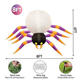 DomKom 8FT Halloween Inflatable Decorations Spider, Build-in Magic LED Lights...