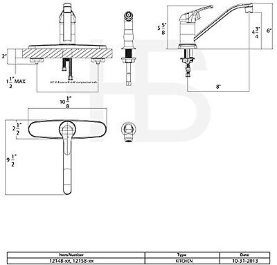 Huntington Brass K1480001 Reliaflo Single Control 8" Center Faucet, with Meta...