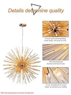 Modern Gold Sputnik Chandeliers Pendant Light fixtures for Kitchen Island Lig...