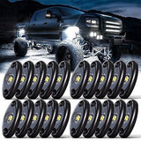 LED Rock Lights White 20PCS for Off Road Truck RZR Auto Car Boat ATV SUV Wate...