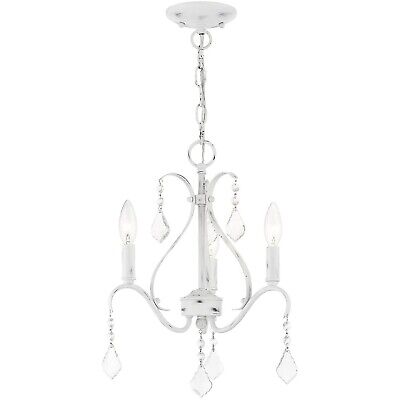 Livex Lighting 40843-60 3 Light Antique White Chandelier