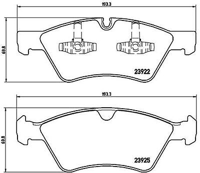 Brembo P50063 Low-Met Front Disc Brake Pad Set MERCEDES-BENZ OE# 1644202220