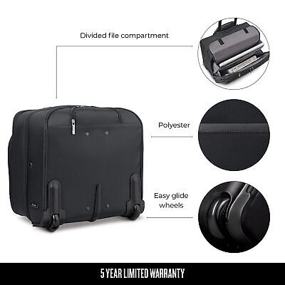 Solo New York 16-Inch Laptop Rolling Case, Overnighter section and remoavble ...