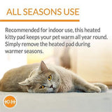 K&H Pet Products Thermo-Kitty Bed Deluxe Indoor Heated Cat Bed Tan/Leopard La...