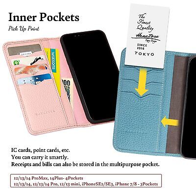 hanatora - Japan iPhone13Pro Flip case with Card Holder Genuine Leather Phone...