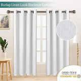 LORDTEX Linen Look Textured Blackout Curtains with Thermal Insulated Liner - ...