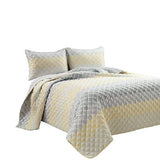 Lush Decor Medallion Ombre 3 Piece Quilt Set, Full/Queen, Yellow & Gray