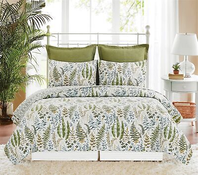 C&F Home Cecil Full/Queen 3 Piece Reversible Coverlet Quilt Set with 2 Standa...