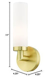 Livex Lighting Aero 1 Light Wall Sconce Satin Brass Finish, 4.25 x 11