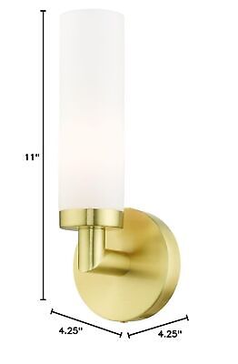 Livex Lighting Aero 1 Light Wall Sconce Satin Brass Finish, 4.25 x 11