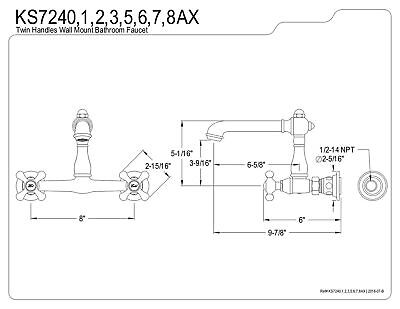 Kingston Brass KS7247AX English Country Bathroom Faucet, Brushed Brass, 10.31...