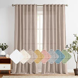 jinchan Linen Blend Curtains for Living Room 120 Inch Length Extra Long Taupe...