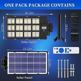 2800W Solar Street Lights Outdoor,280000Lm Solar Street Lights Parking Lot Li...