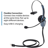 BlueParrott B250-XTS Mono Bluetooth Wireless Headset with Over The Head, Blue