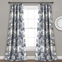 Lush Decor Botanical Garden Curtains Floral Bird Print Light Filtering Window...