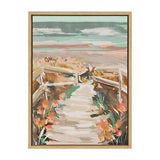 Kate and Laurel Sylvie Landscape 08 Beach Framed Canvas Wall Art by Annie Qui...