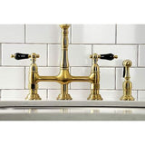 Kingston Brass KS1277PKLBS Duchess Bridge Kitchen Faucet, Brushed Brass