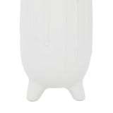 CosmoLiving by Cosmopolitan Ceramic Vase with Feet, 6" x 6" x 20", White