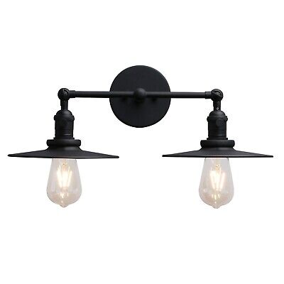 Phansthy 2 Lights Sconce with Switch Matte Black Vanity Light with Dual 7.87 ...