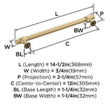 Amerock BP54065CZ | Champagne Bronze Appliance Pull | 12 inch (305mm) Center-...