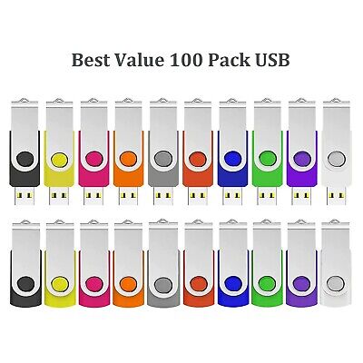 128MB USB Flash Drive 100 Pack, ABLAZE USB 2.0 Flash Drives Bulk Thumb Drives...