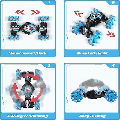 Gesture Sensing RC Stunt Car, 165Ft Gesture RC Car with Music & Light, 4WD Re...