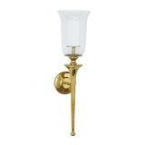 Deco 79 Aluminum Metal Single Candle Wall Sconce, 8" x 8" x 30", Gold