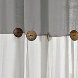 Lush Decor Linen Button Window Curtain Panel, Single, 100" W x 84" L, Dark Gr...