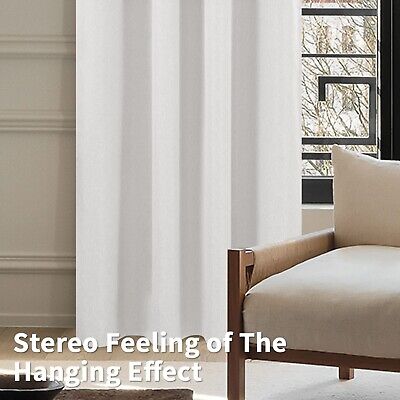 BGment Off White Blackout Curtains 108 Inch Length for Bedroom 2 Panels Set, ...